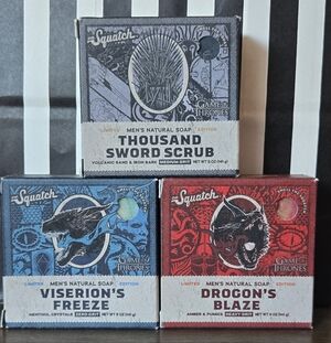 Dr. Squatch Game Of Thrones Dragons Men's Natural Soap, 3 New Bars